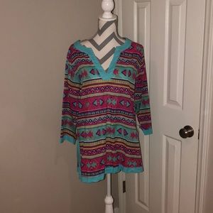 NWT FOR COLOR AMAZINGLY FUN COLORFUL TUNIC ❤️💜